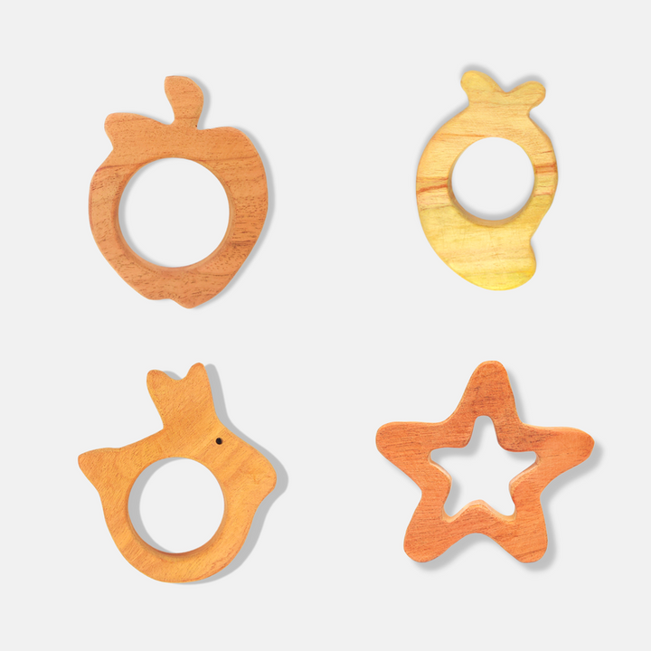 Set of 5 Neem Wooden Teethers (6-12 Months)