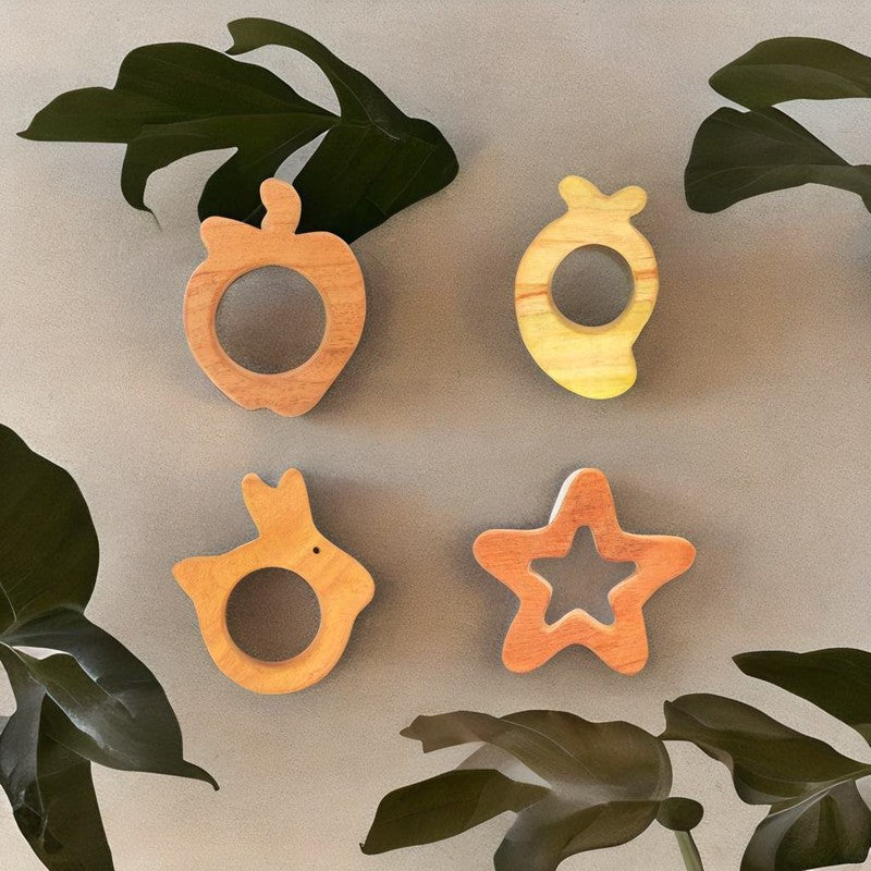 Set of 5 Neem Wooden Teethers (6-12 Months)