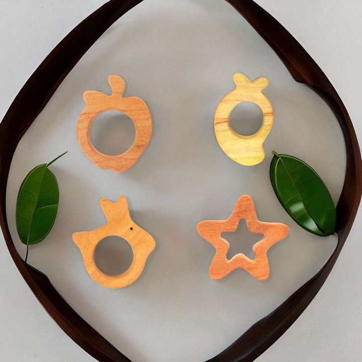 Set of 5 Neem Wooden Teethers (6-12 Months)