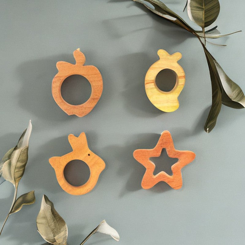 Set of 5 Neem Wooden Teethers (6-12 Months)