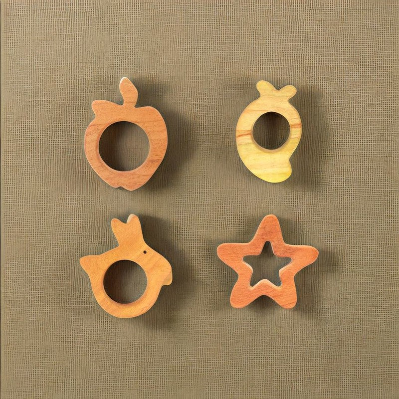 Set of 5 Neem Wooden Teethers (6-12 Months)