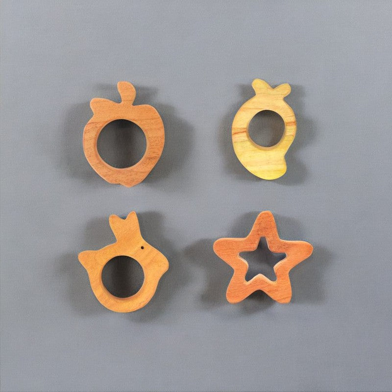 Set of 5 Neem Wooden Teethers (6-12 Months)