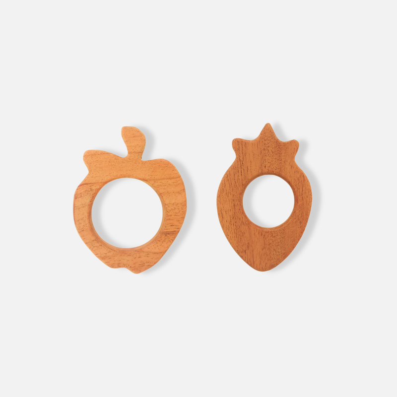 Apple and Strawberry Shaped Neem Wood Teethers