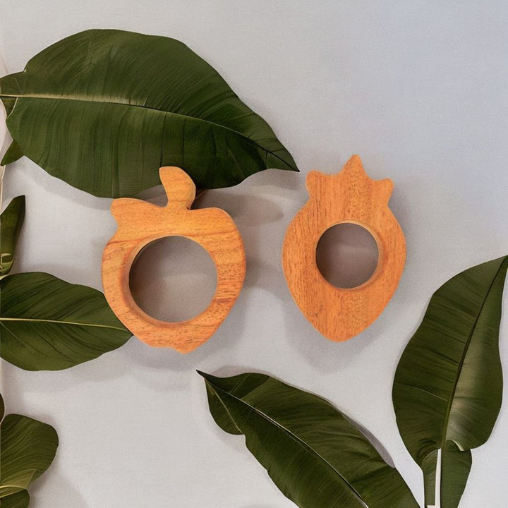 Apple and Strawberry Shaped Neem Wood Teethers