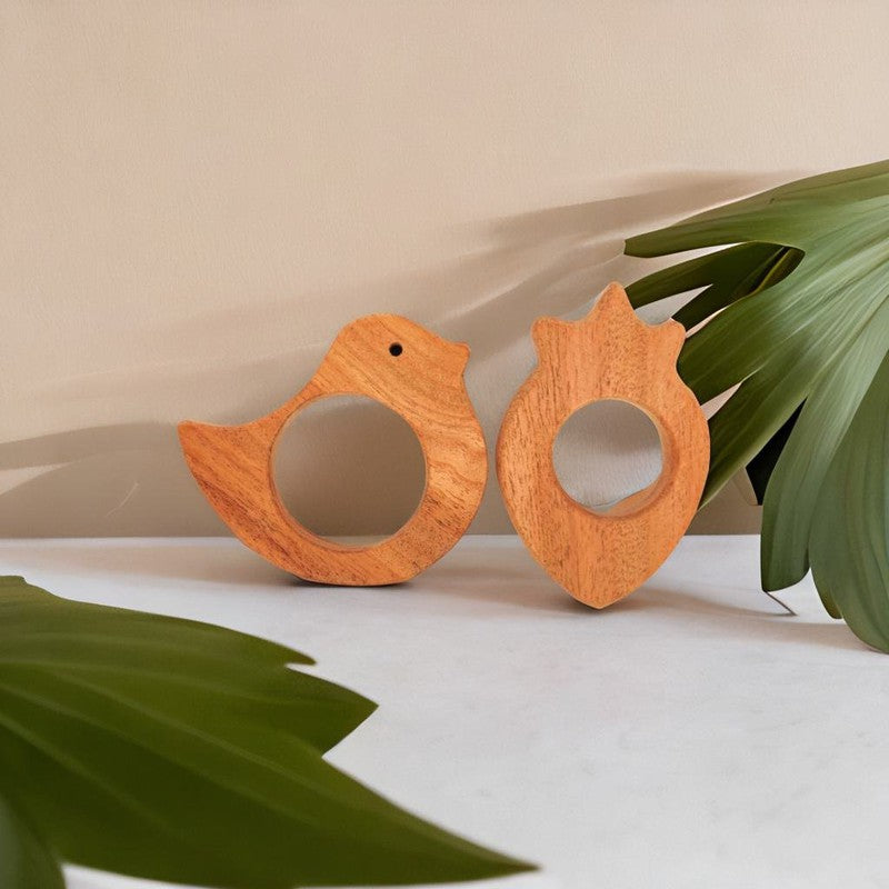 Bird and Strawberry Shaped Neem Wood Teethers