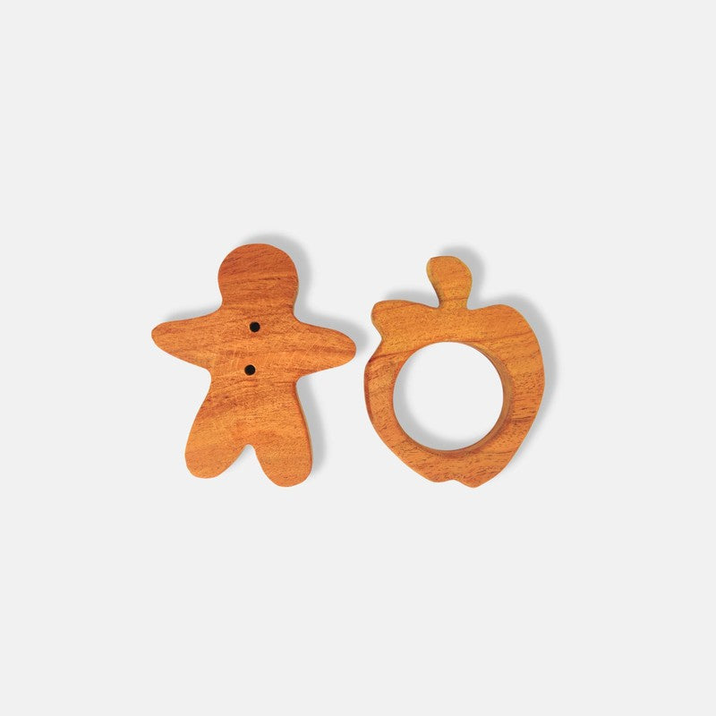 Man and Apple Shapes Neem Wood Teethers