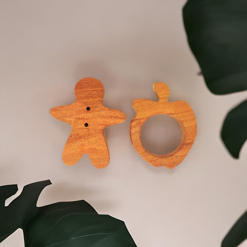 Man and Apple Shapes Neem Wood Teethers