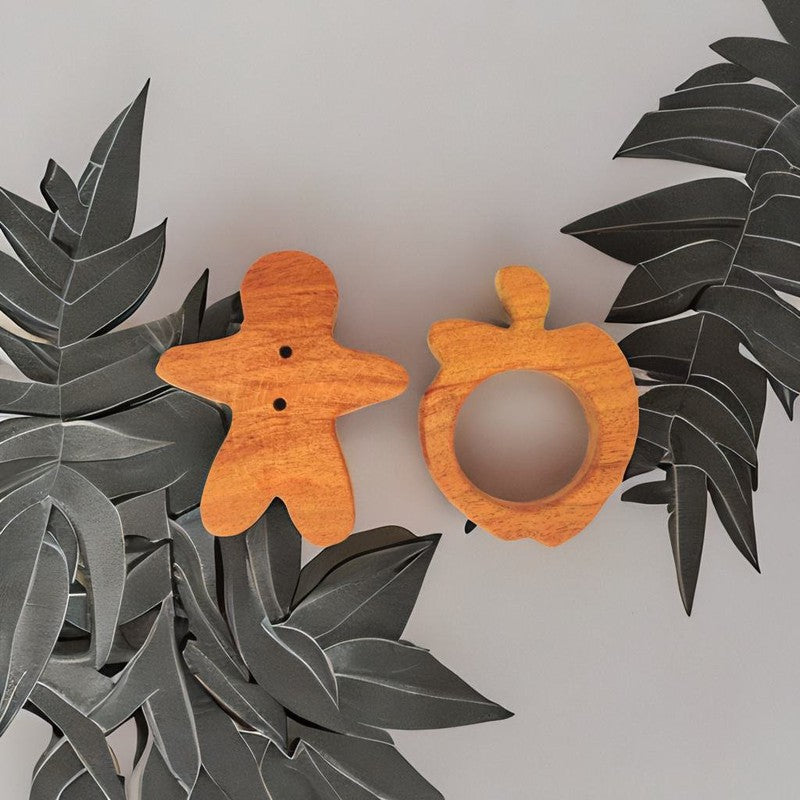 Man and Apple Shapes Neem Wood Teethers