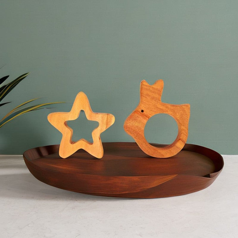 Rabbit and Star Shaped Neem Wood Teethers