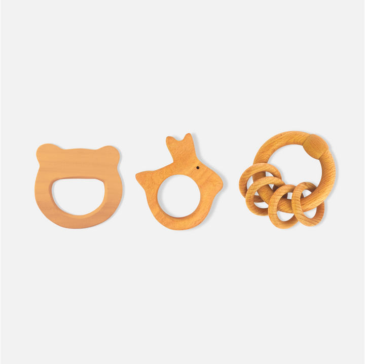 Neem Wood Teether Rattles Combo