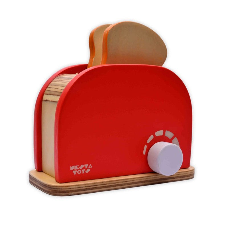 Wooden Bread Pop-up Toaster Toy | Kitchen Toy Set | Cooking Pretend Play Toy (3+ Years) - 11 Pcs