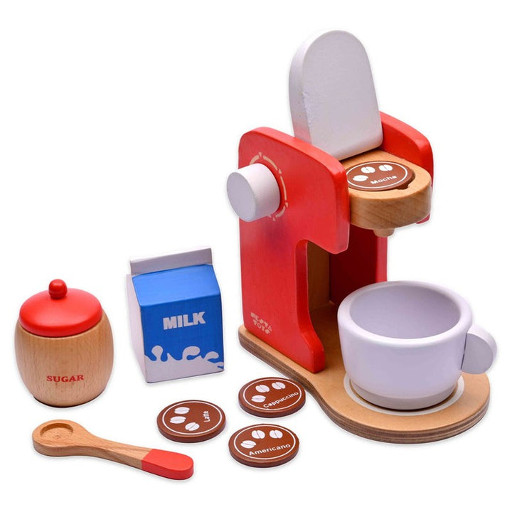 Wooden Coffee Maker Toy | Kitchen Cooking Toy | Pretend Play (3+ Years) - 9 Pcs