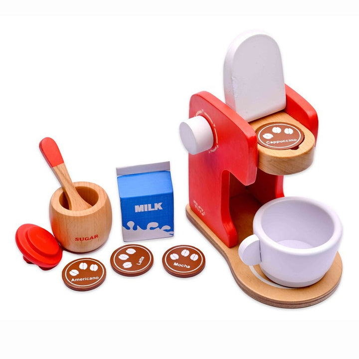 Wooden Coffee Maker Toy | Kitchen Cooking Toy | Pretend Play (3+ Years) - 9 Pcs