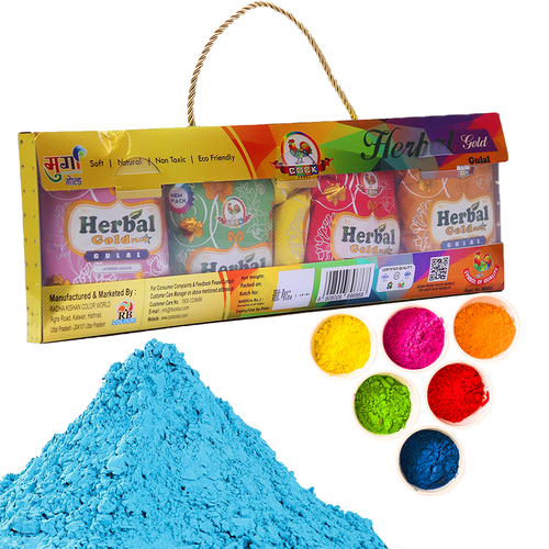 Cock Herbal Gold Gulal Set (Pack of 5) - 5 Different Colors | Assorted Colors