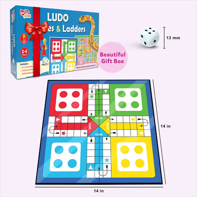 Ludo and Snakes & Ladders Board Game Set - Multicolor
