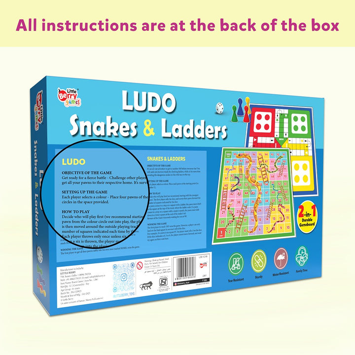 Ludo and Snakes & Ladders Board Game Set - Multicolor