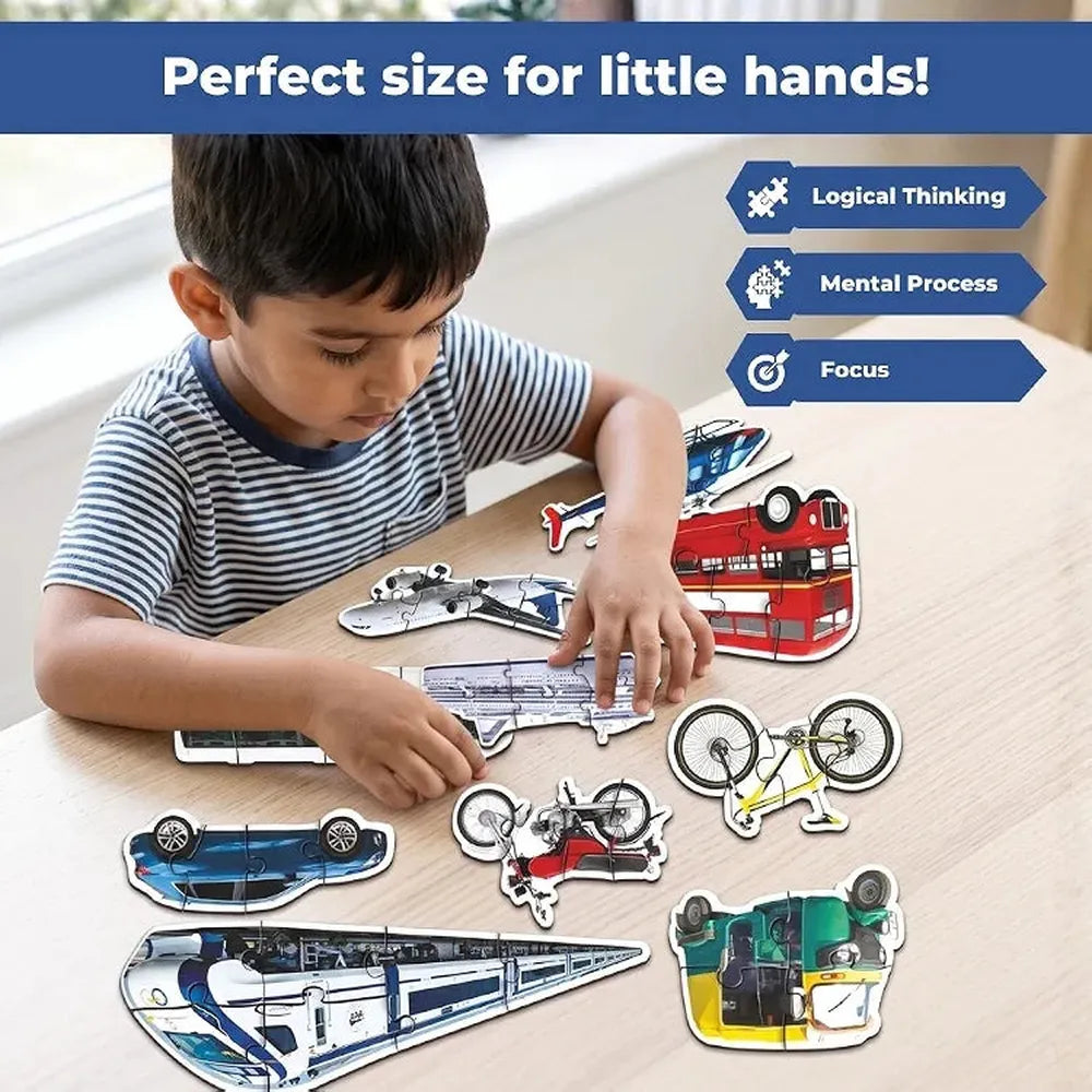 Toykraft Transport Vehicle Puzzles – 4, 5 & 6 Piece Toddler Floor Puzzles