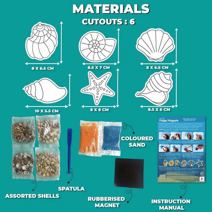 Toykraft Seashells Fridge Magnets DIY Art & Craft Kit