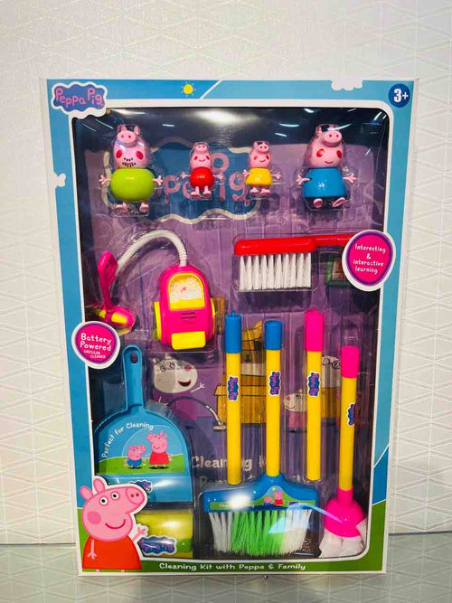 Cartoon Cleaning Kit with Battery Powered | Vacuum Cleaner Pretend Play Set