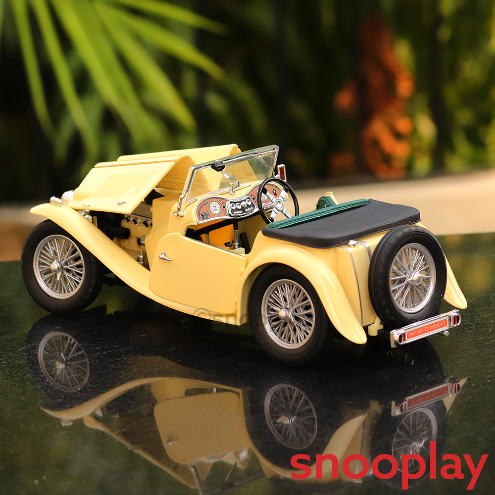 Official Licensed Diecast 1947 MG TC Midget Car with Openable Parts (Scale 1:18)