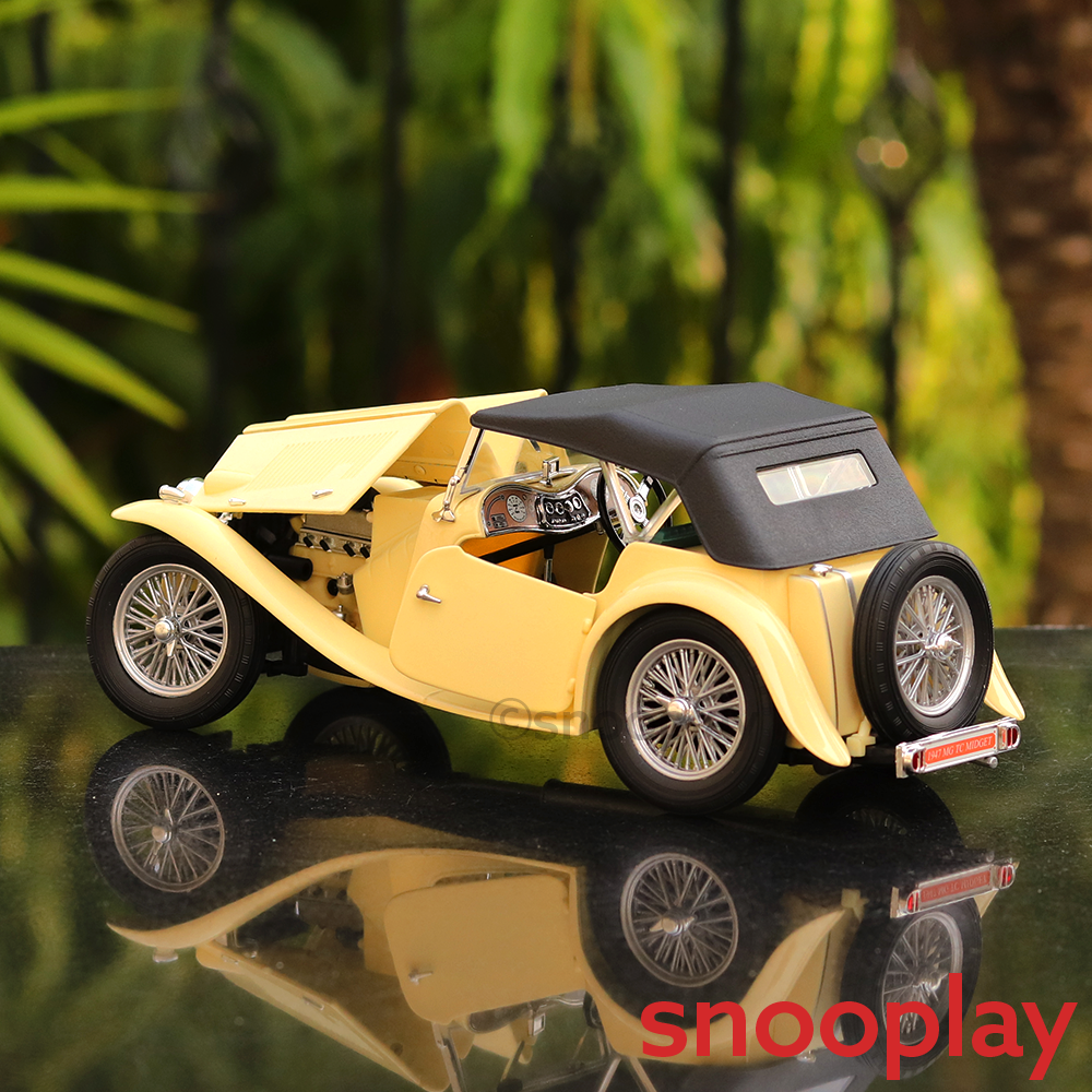 Official Licensed Diecast 1947 MG TC Midget Car with Openable Parts (Scale 1:18)