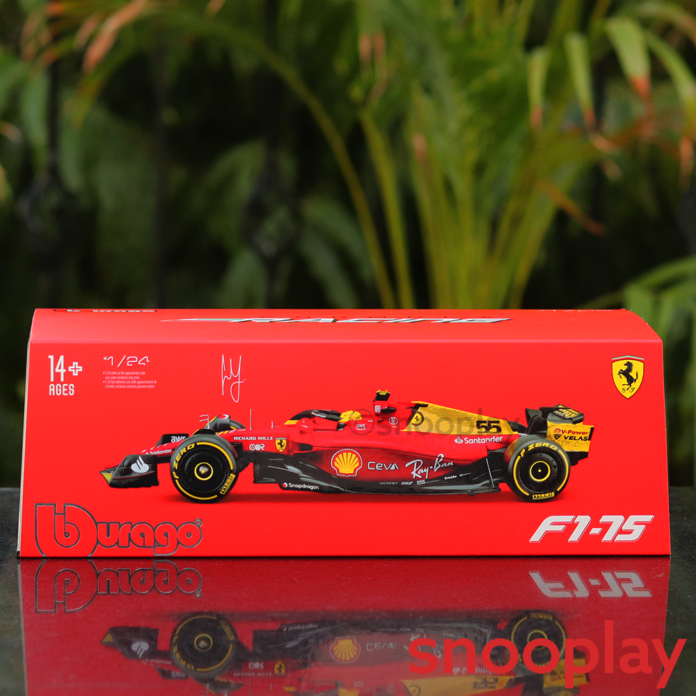Official Licensed Ferrari F1-75 Carlos Sainz 55 (2022) Diecast Collectible Car (Scale 1:24)