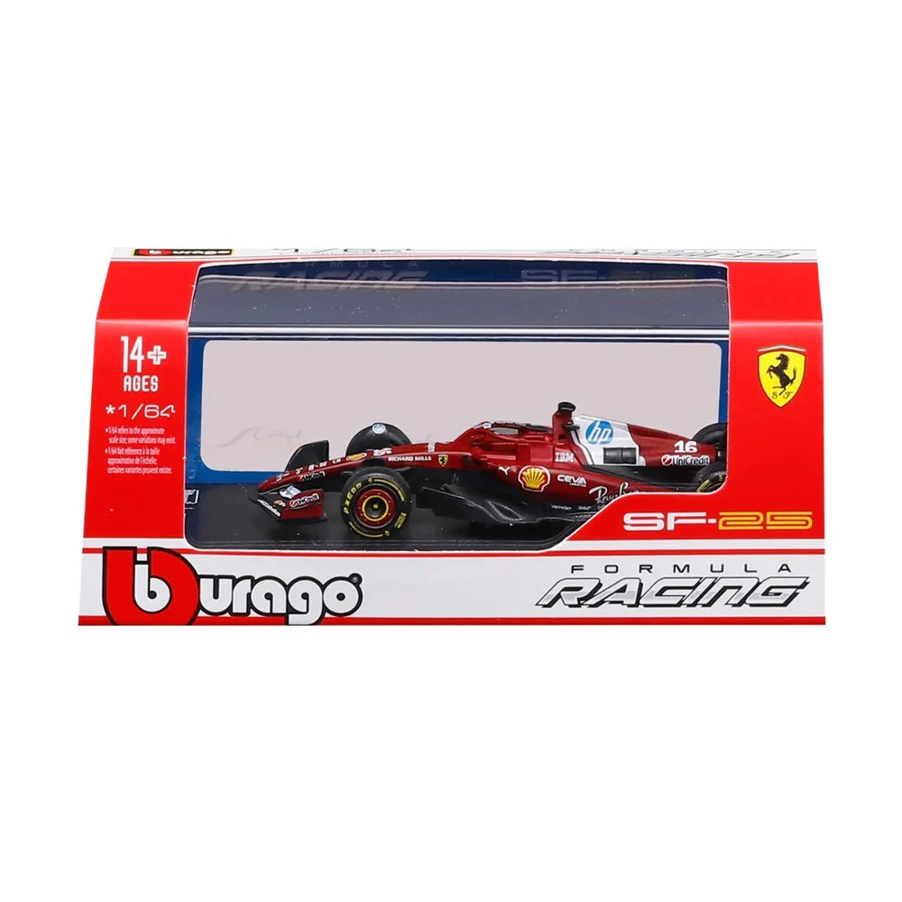 Bburago Original SF-25 Charles Leclerc 16 Formula Racing Licensed Diecast Car | 1:64 Scale (14 Years till Grown Ups)