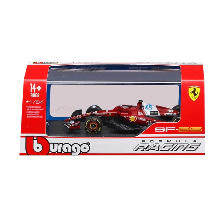 Bburago Original SF-25 Charles Leclerc 16 Formula Racing Licensed Diecast Car | 1:64 Scale (14 Years till Grown Ups)