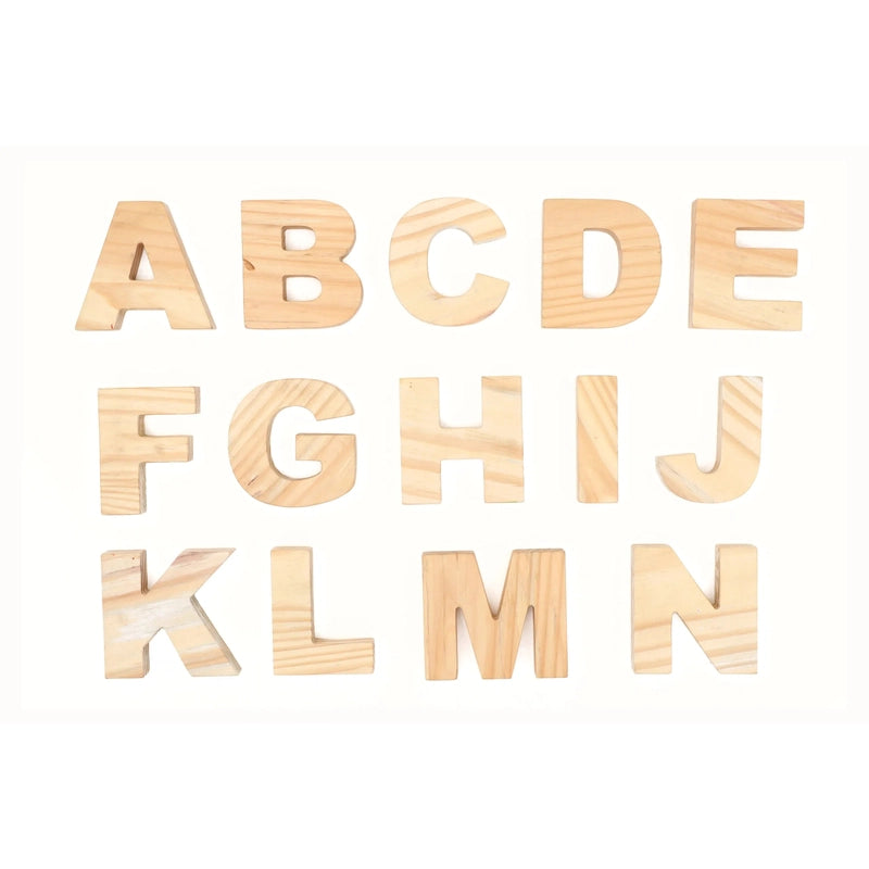 Educational Wooden Alphabets Uppercase - Medium (26 Pieces) Learning and Stacking Toy