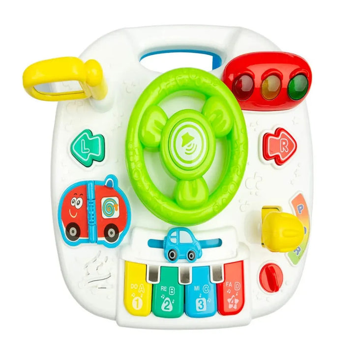 Open Ended Car Learning Table | 2-in-1 Interactive Musical Activity Table | Steering Wheel, Lights & Sounds
