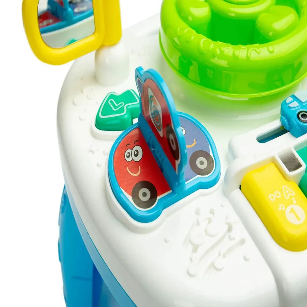 Open Ended Car Learning Table | 2-in-1 Interactive Musical Activity Table | Steering Wheel, Lights & Sounds