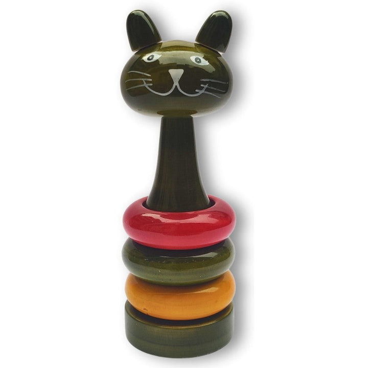 Wooden Abacus Cat Rattle for Newborns and Infants