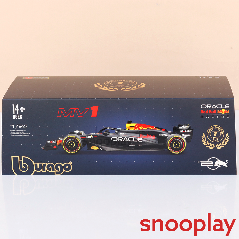 Bburago Original Oracle Red Bull Racing RB20 (MV 1) Licensed Diecast Car | 1:24 Scale (14 Years till Grown Ups)