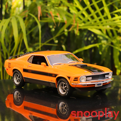 Original Licensed 1970 Ford Mustang Mach 1 Toy Car with Openable Parts and Adjustable Front Wheels (Scale 1:18)