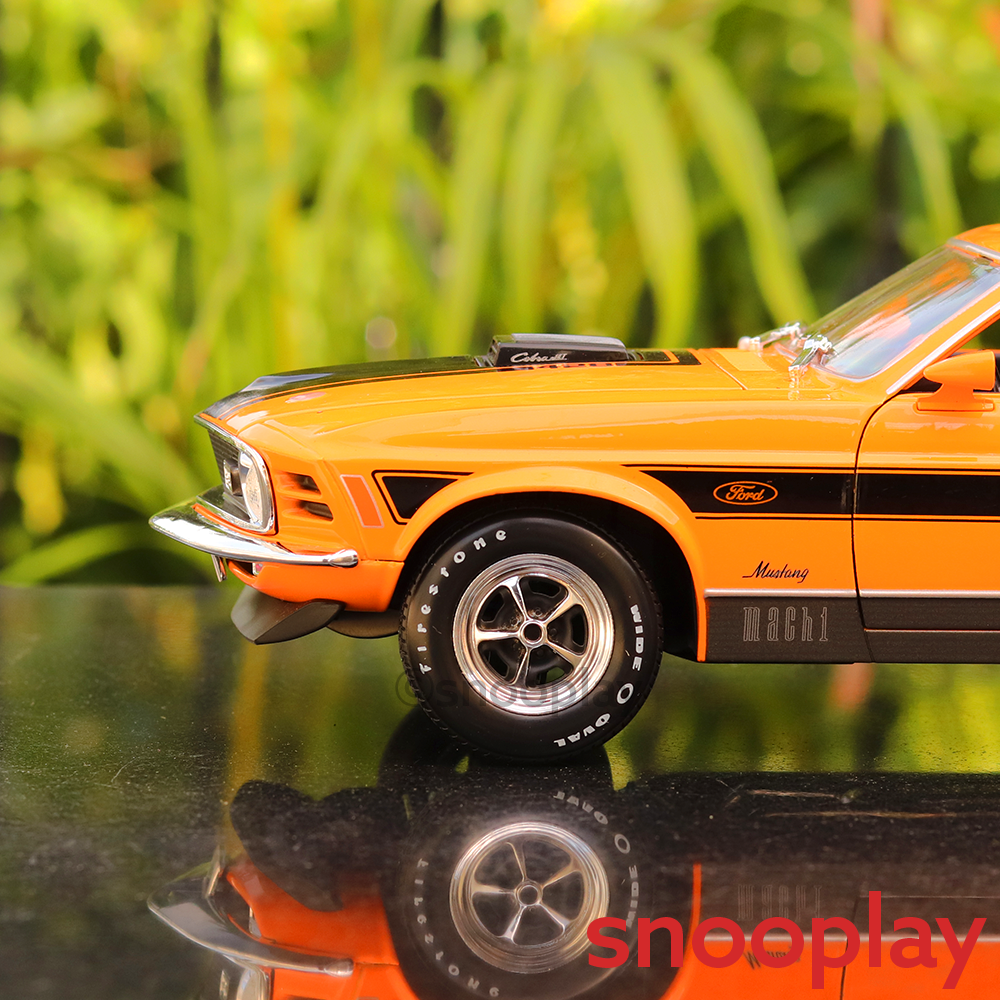 Original Licensed 1970 Ford Mustang Mach 1 Toy Car with Openable Parts and Adjustable Front Wheels (Scale 1:18)