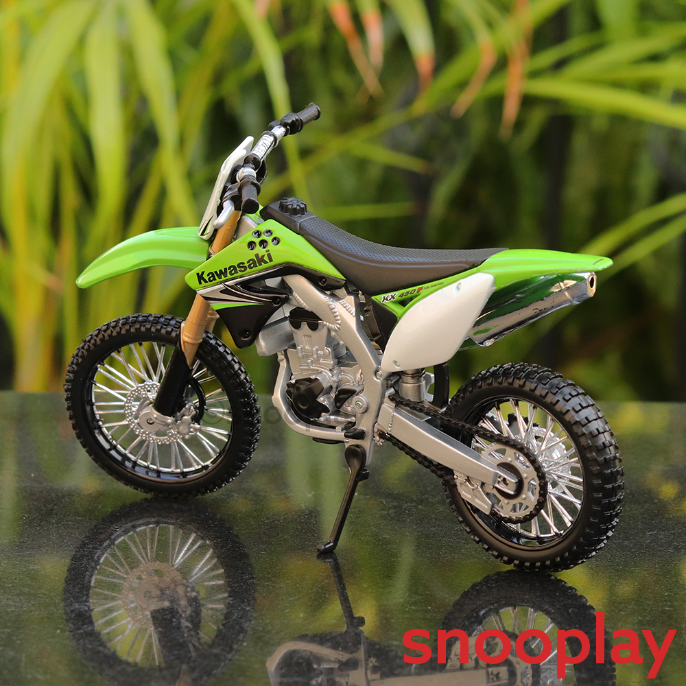 Original Licensed Diecast Kawasaki KX 450F Toy Bike with Movable Stand Geer (1:12 Scale)