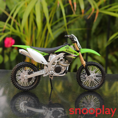 Original Licensed Diecast Kawasaki KX 450F Toy Bike with Movable Stand Geer (1:12 Scale)