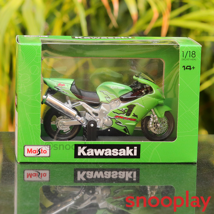 Maisto Original Licensed Diecast Kawasaki Ninja ZX-12R Toy Bike (1:18 Scale)