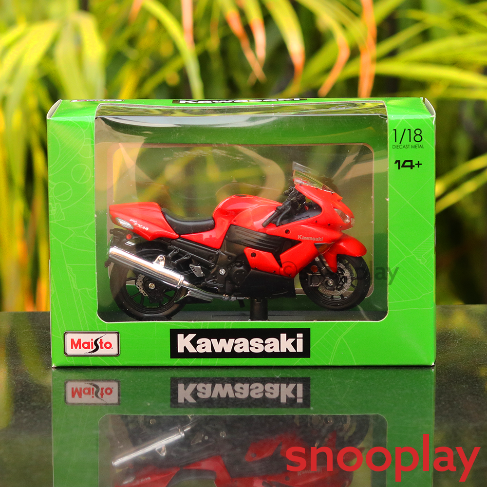 Original Licensed Diecast Kawasaki Ninja ZX-14R Toy Bike (1:18 Scale)