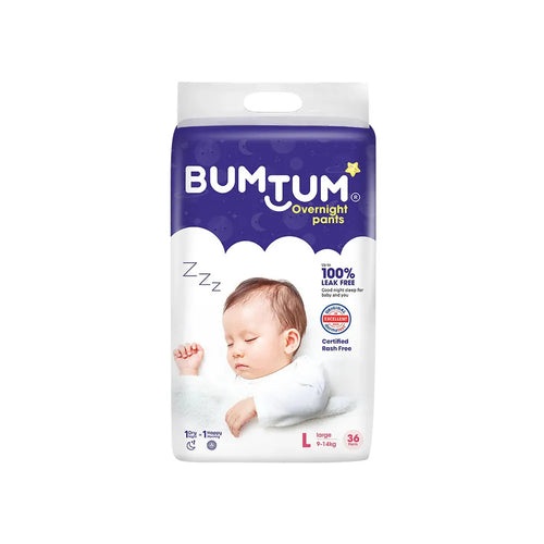 Bumtum (Size-L) Overnight Diaper Pants | 36 Pants |  | 9-14 Kgs