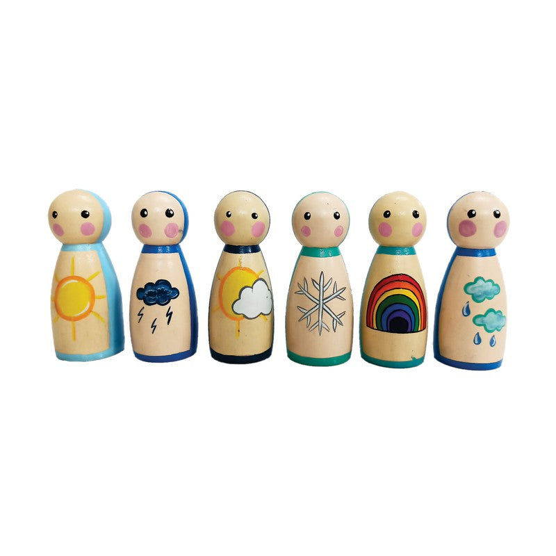 Handpainted Wooden Doll set - ( Weather Theme)