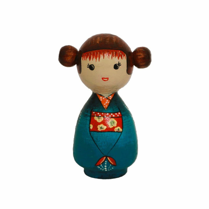 Handcrafted & Multicolored Wooden Single Japanese Doll (Medium)