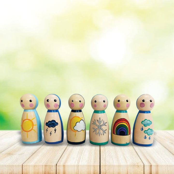 Handpainted Wooden Doll set - ( Weather Theme)