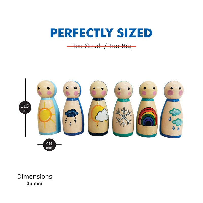 Handpainted Wooden Doll set - ( Weather Theme)