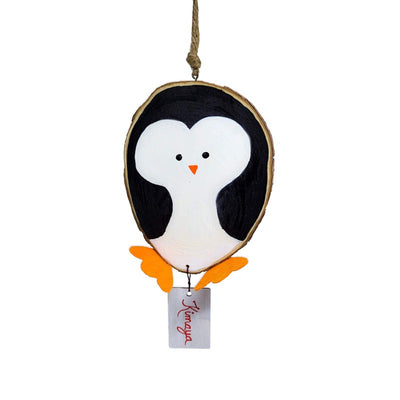 Personalised Penguine Wood Slice Ornament (COD not Available)