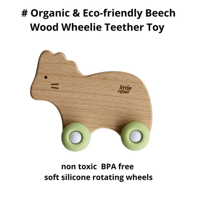 Wood Wheelie Animal - Green