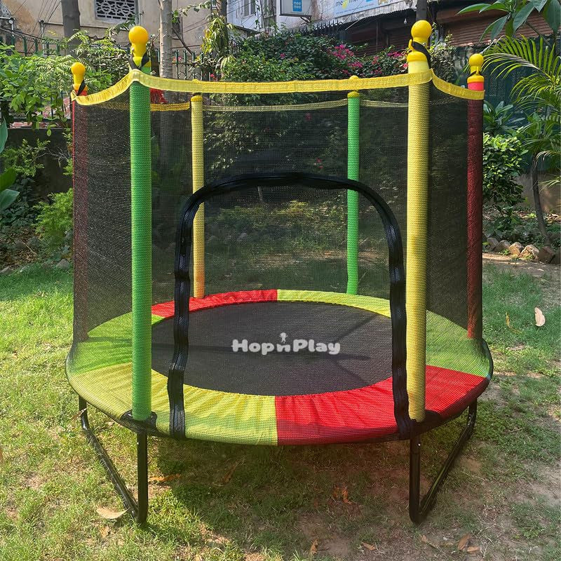 Hop N Play 4.5 Feet Trampoline with Safety Net | U Shaped Legs (3-10 Years)