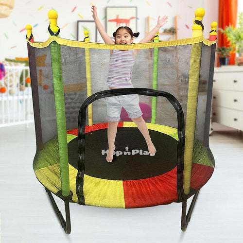 Hop N Play 4.5 Feet Trampoline with Safety Net | U Shaped Legs (3-10 Years)