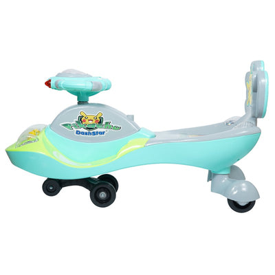 Pikachu Twist and Swing Magic Car Ride-On with Music and Lights | Green | COD Not Available