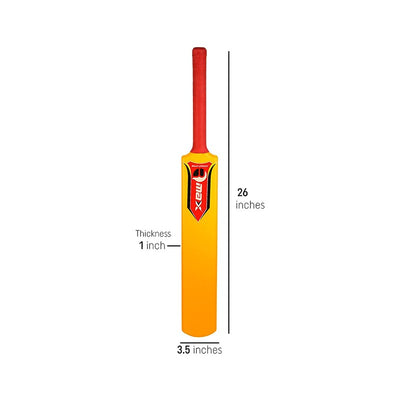 Rmax Cricket Set (1 Cricket Bat, 3 Wickets, 1 Base, 2 Bails, 1 Wind Ball, 1 Kit Bag) | Size 3 (6-8 Years)